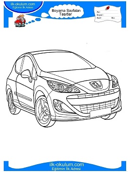 Çocuklar İçin Peugeot Boyama Sayfaları 